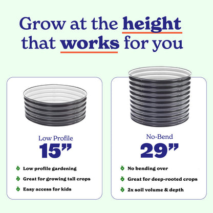 Round Metal Raised Garden Bed - 15 Tall