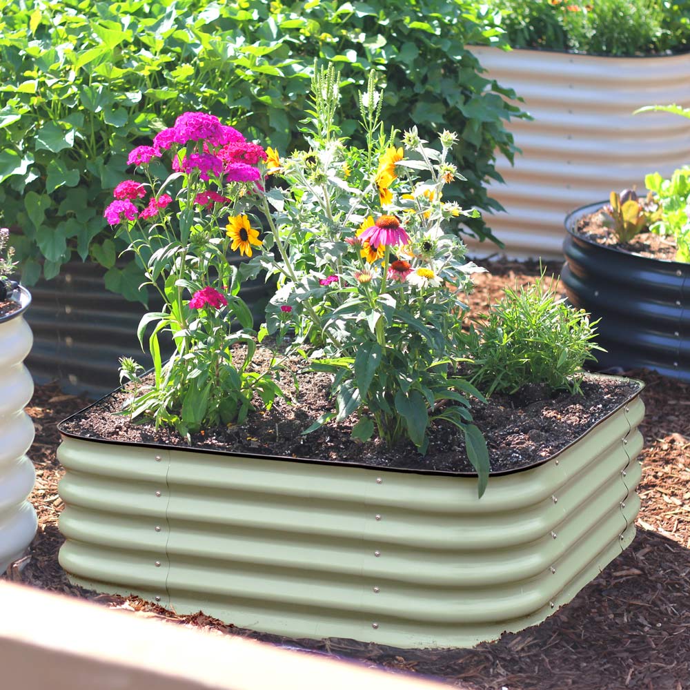 4-Pack Small Modular Metal Raised Garden Bed - 15 Tall